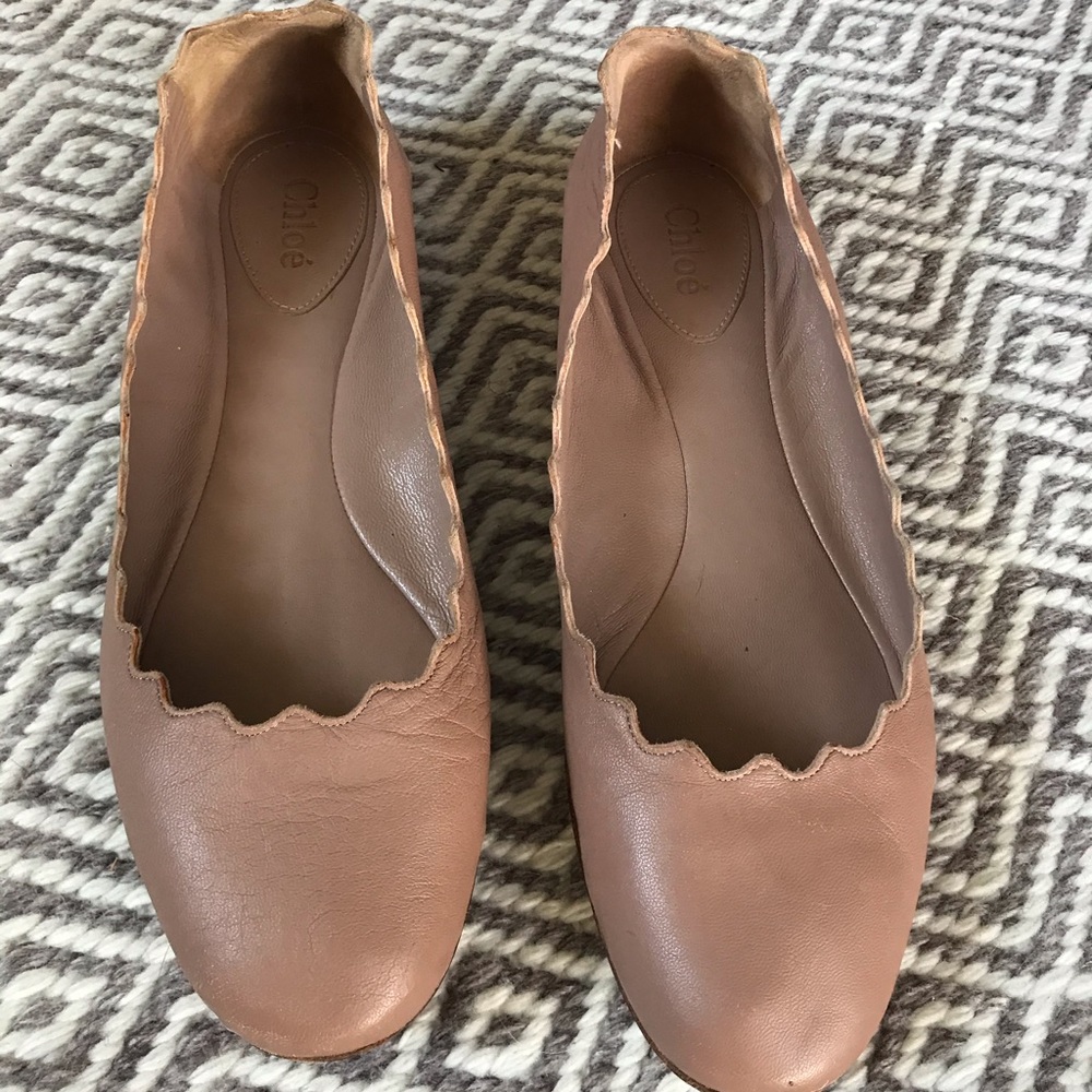 Chloe Lauren scalloped flats size 38.5